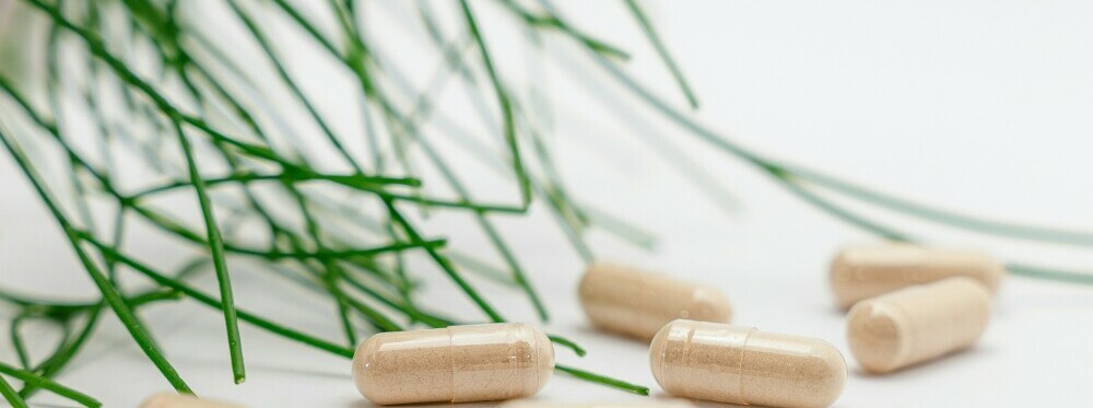 generic capsules laying among grass