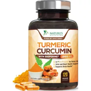 An image of a bottle of NatureNutrition Turneric Curcumin with BioPerine.