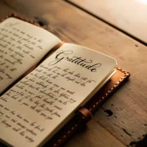 An image of a close-up of a gratitude journal.